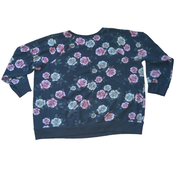 Torrid Floral Print Crewneck Pullover Sweatshirt Size 3 - Picture 4 of 7